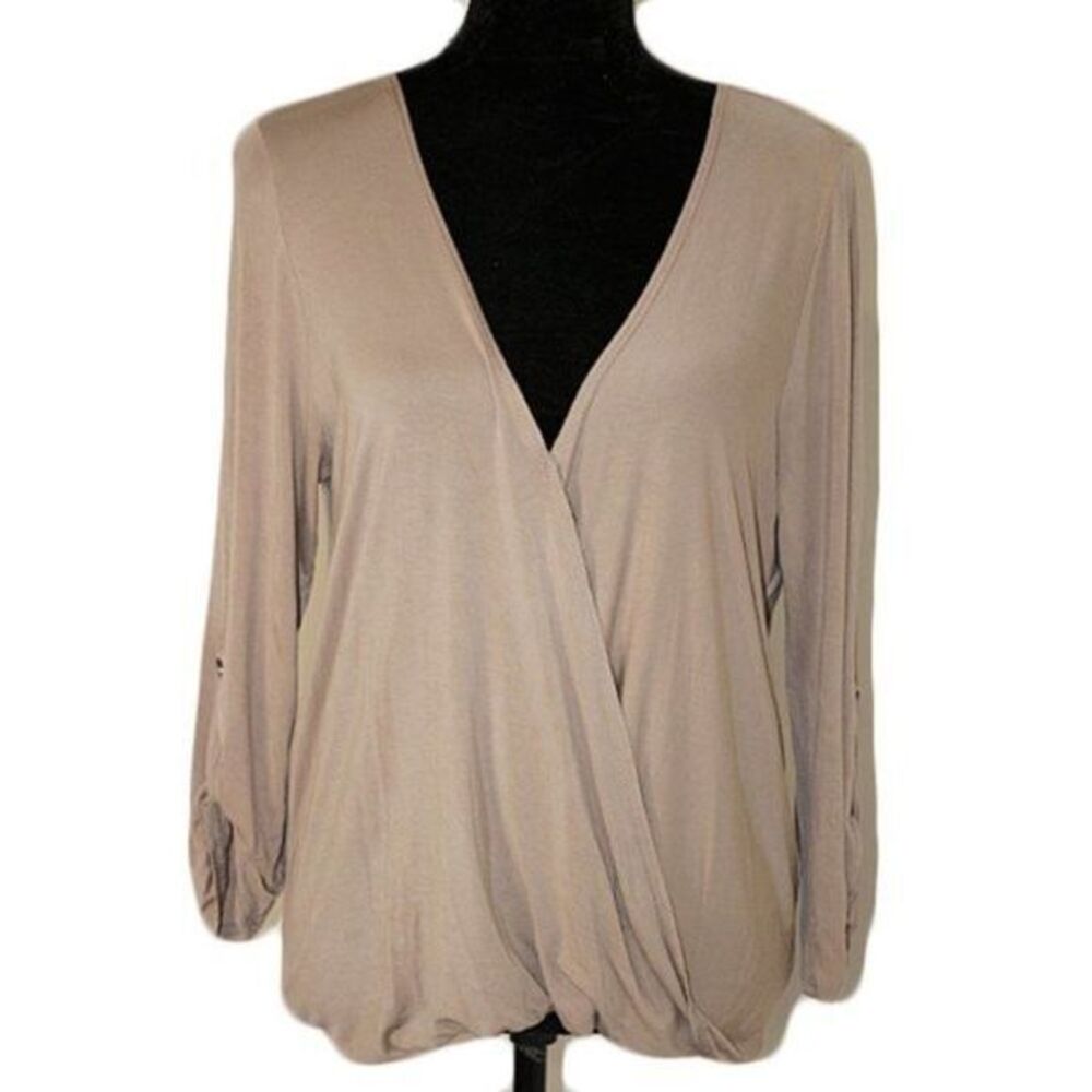 A+ Ellen Cross Front Tan Top Size M